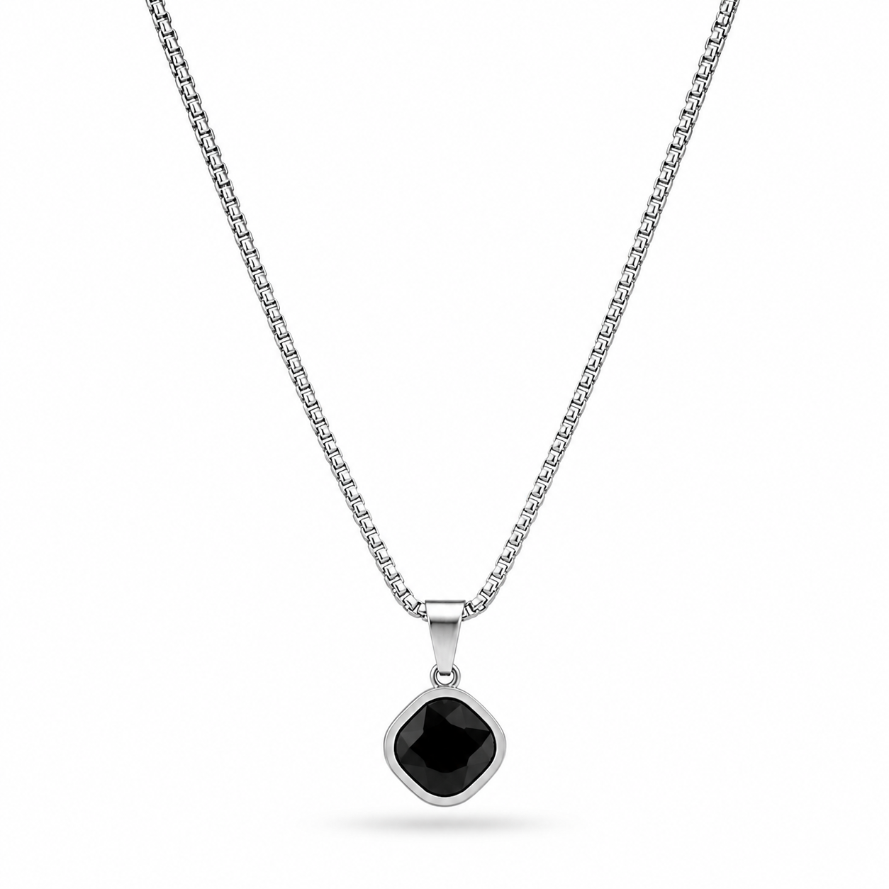 Black Cushion Cut Necklace