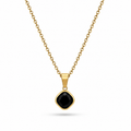 Black Cushion Cut Necklace