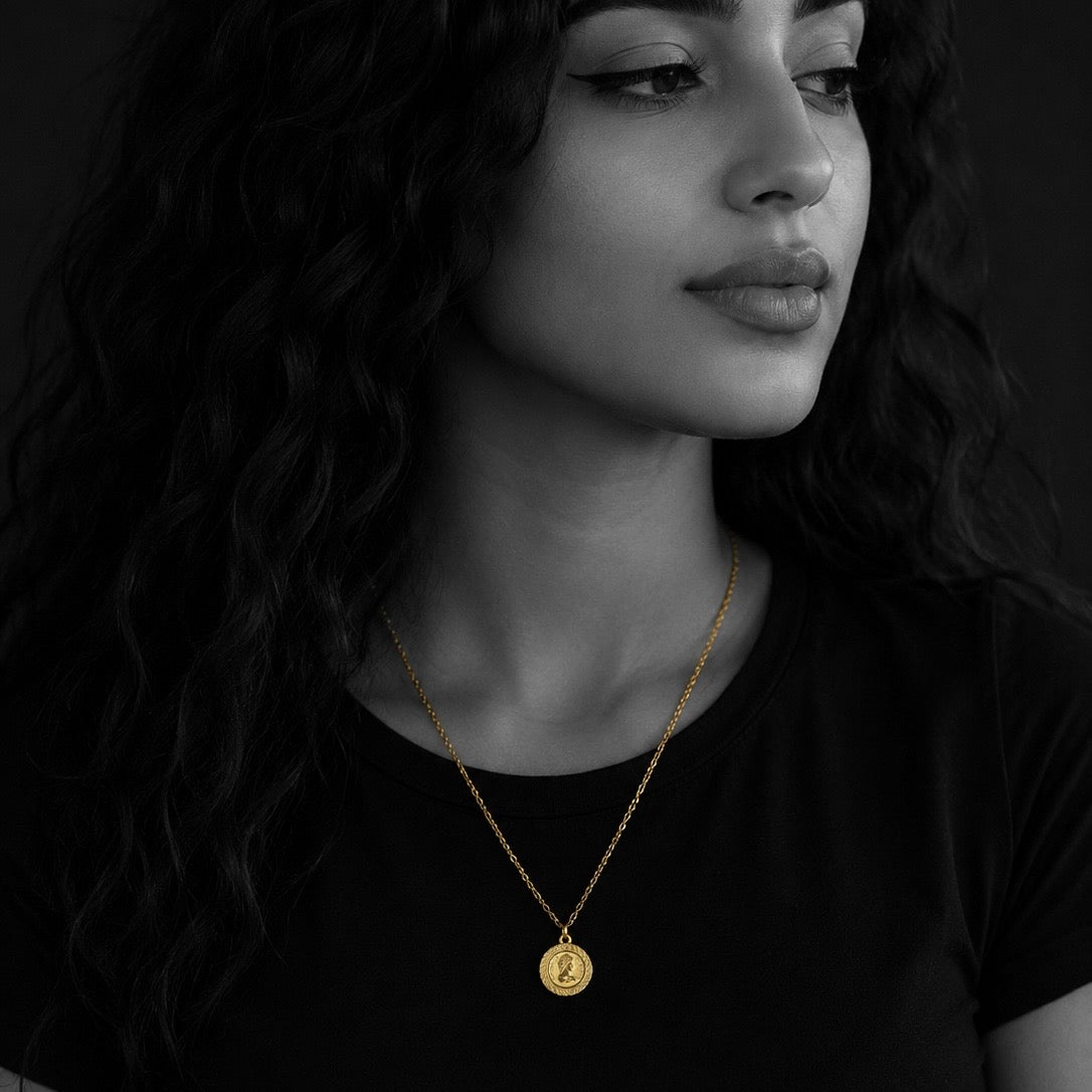 Elizabeth Coin Stainless Steel Necklace