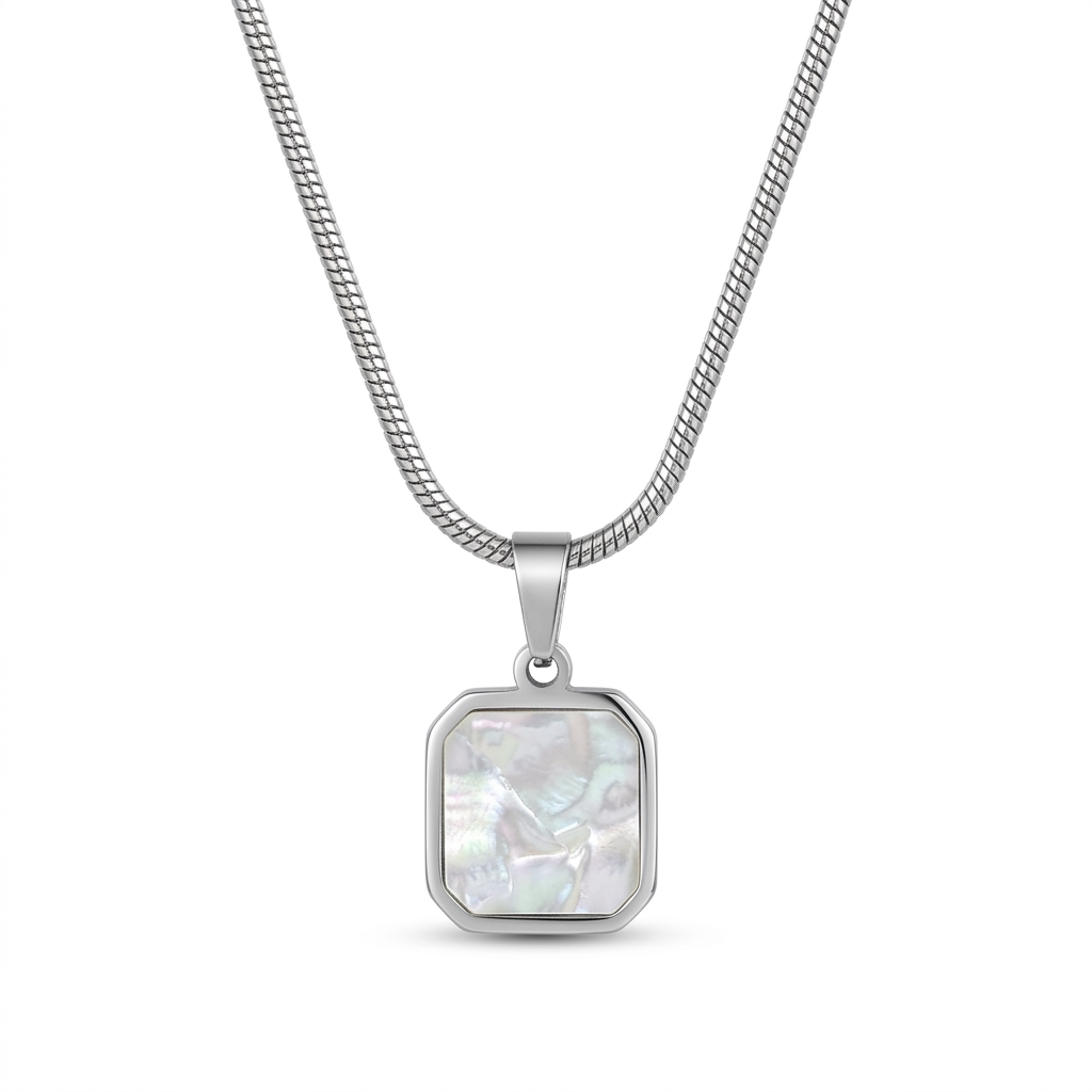 Square double Face stainless steel Necklace