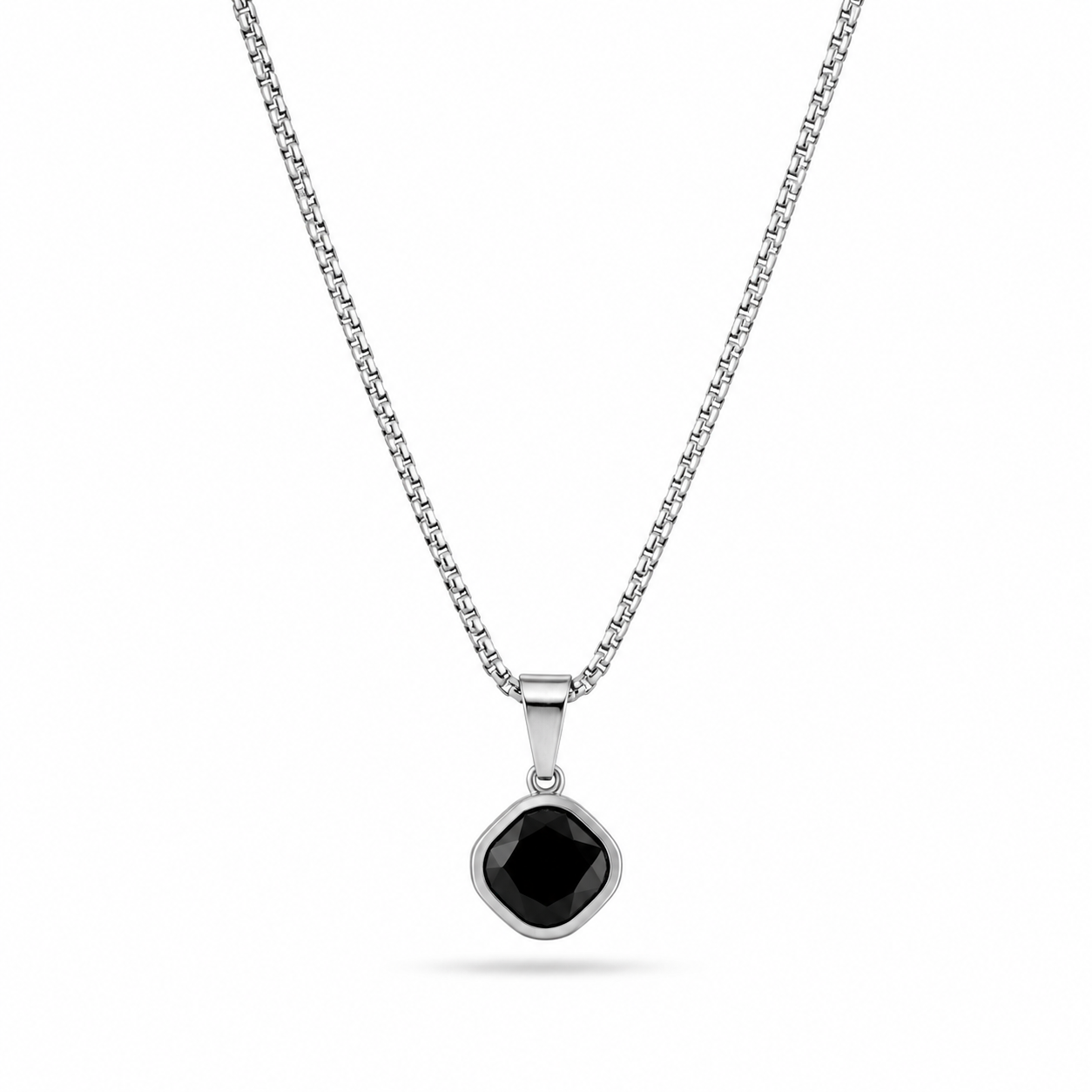 Black Cushion Cut Necklace
