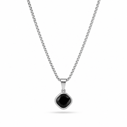 Black Cushion Cut Necklace