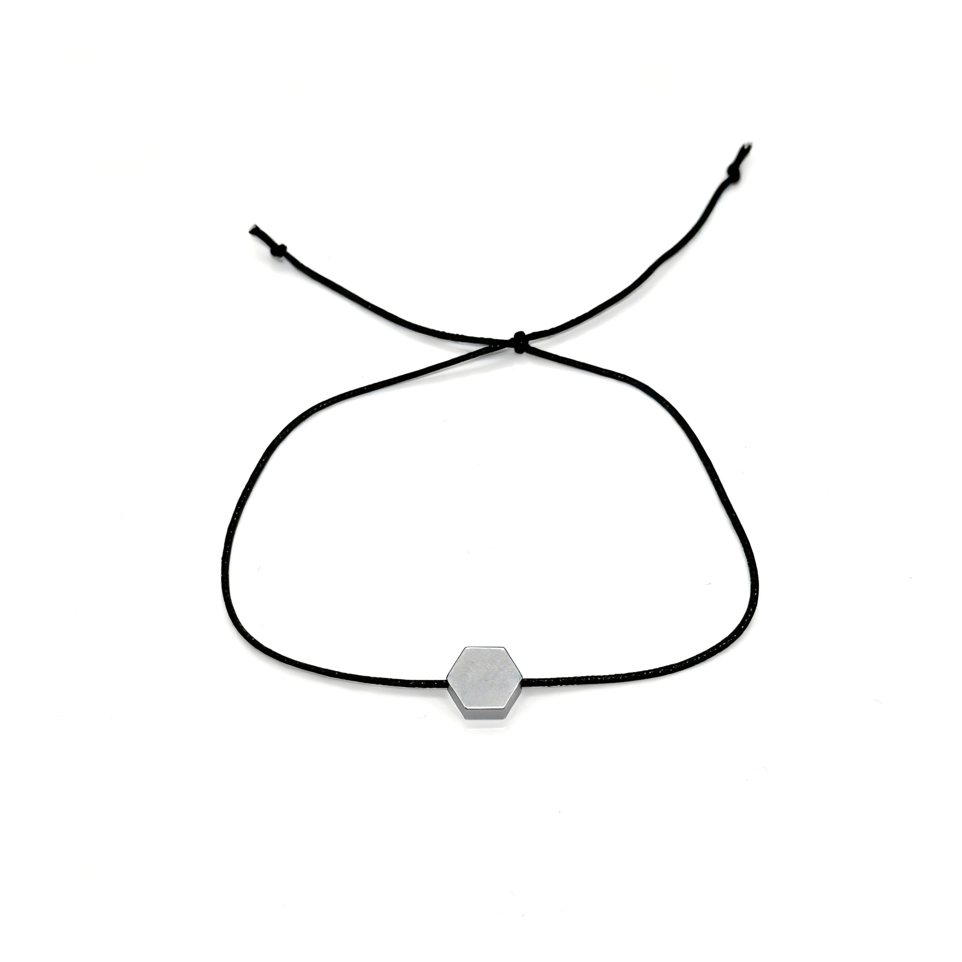 Black Rope Hexagon Bracelet