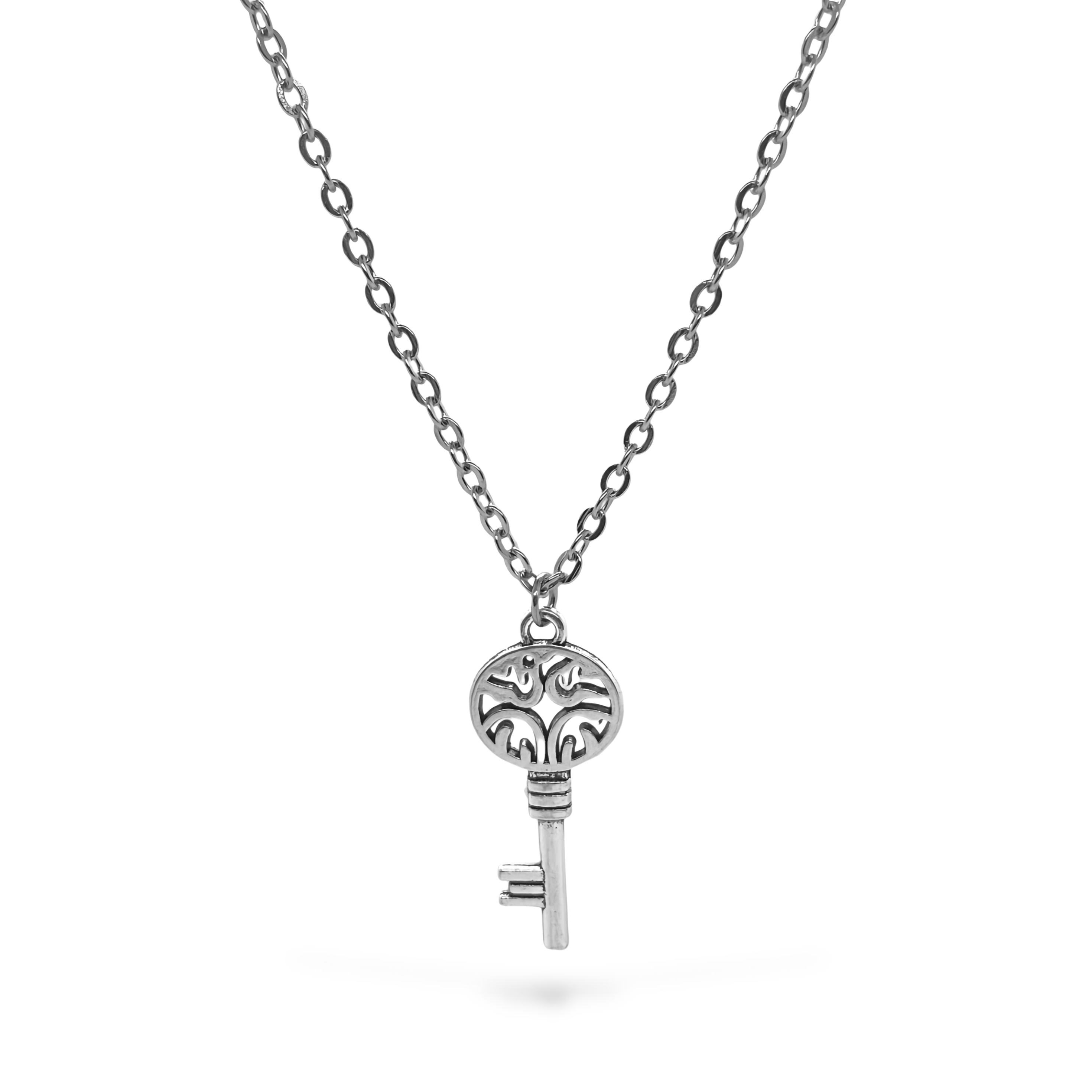 Pewter Key Stanliess Steel Necklace