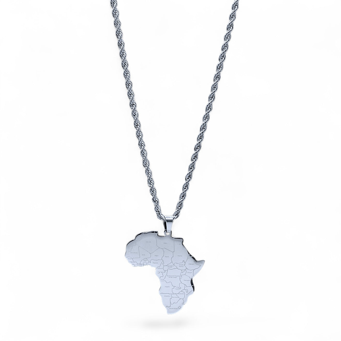 Africa Map Stainless Steel Necklace