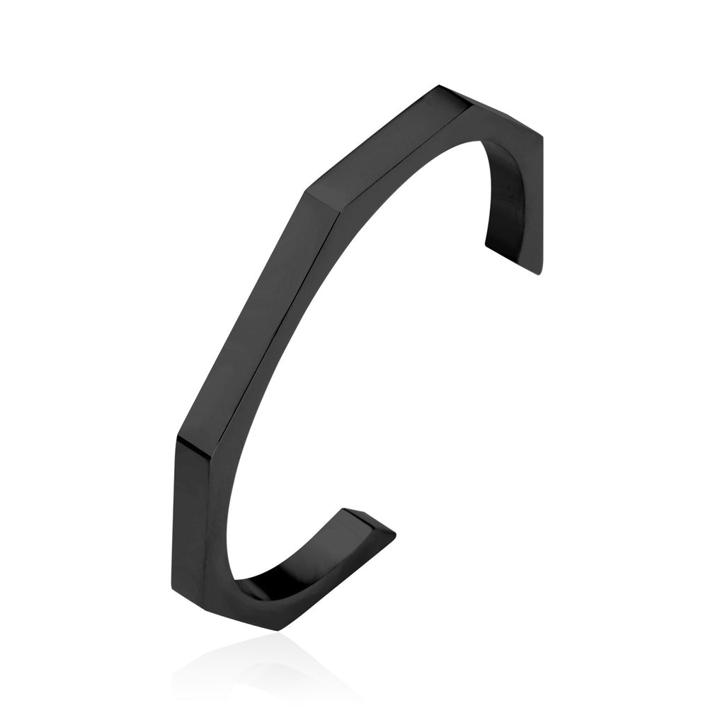 STAINLESS STEEL HEXAGON CUFF BANGLE