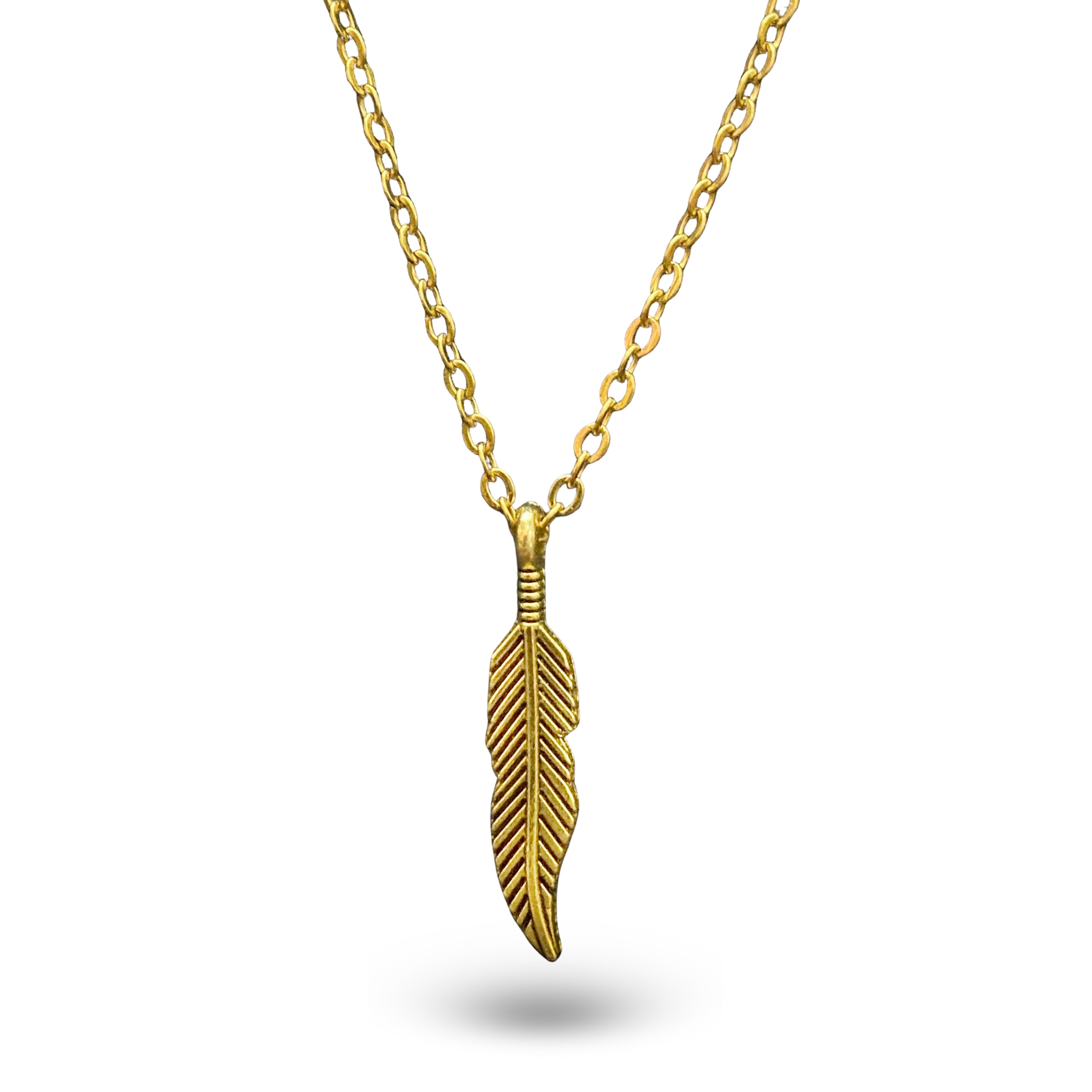 Golden Plume Stainless Steel Necklace