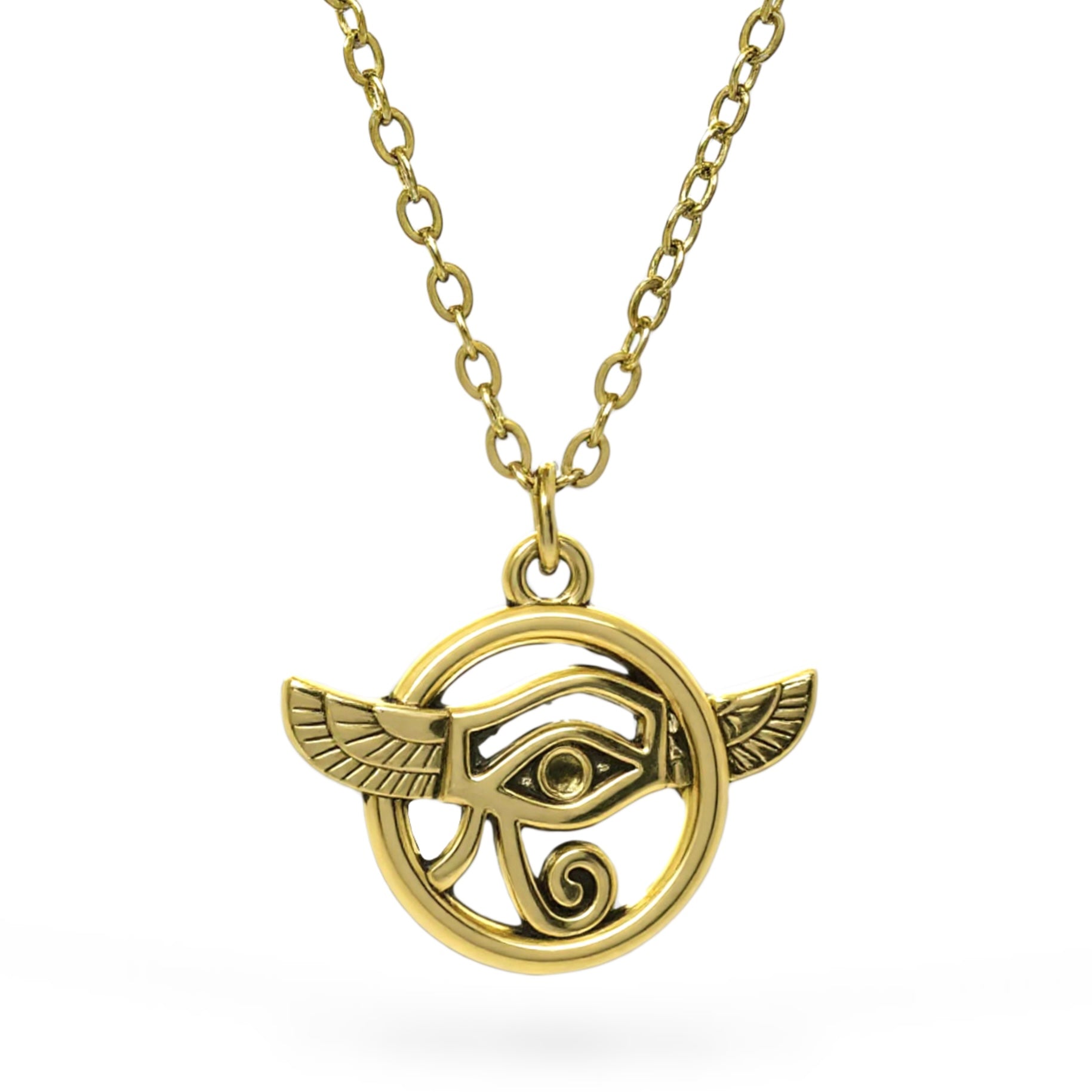Eye of Horus Wings Stainless Steel Necklace