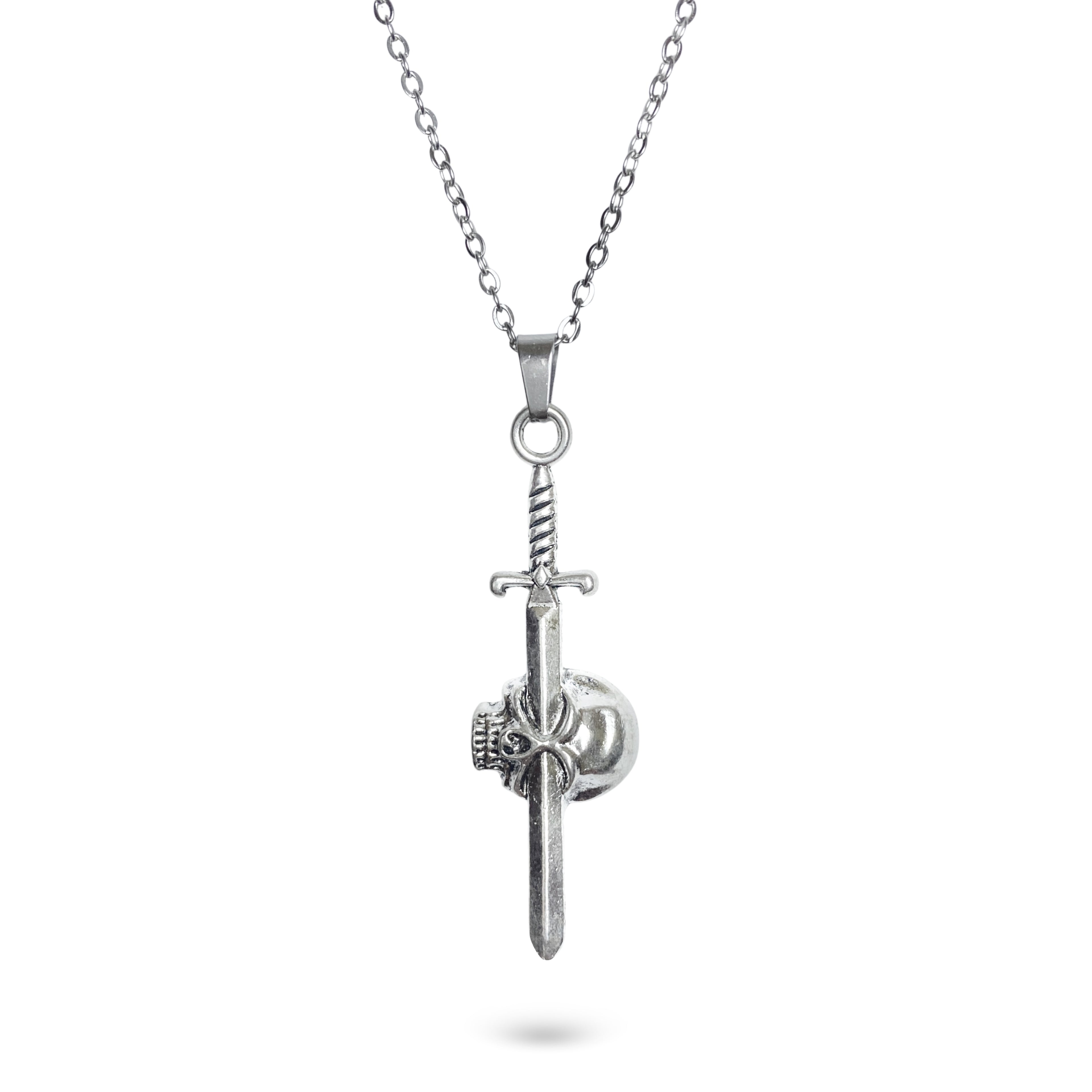 DAGGER Skull EYES  Stainless Steel Necklace
