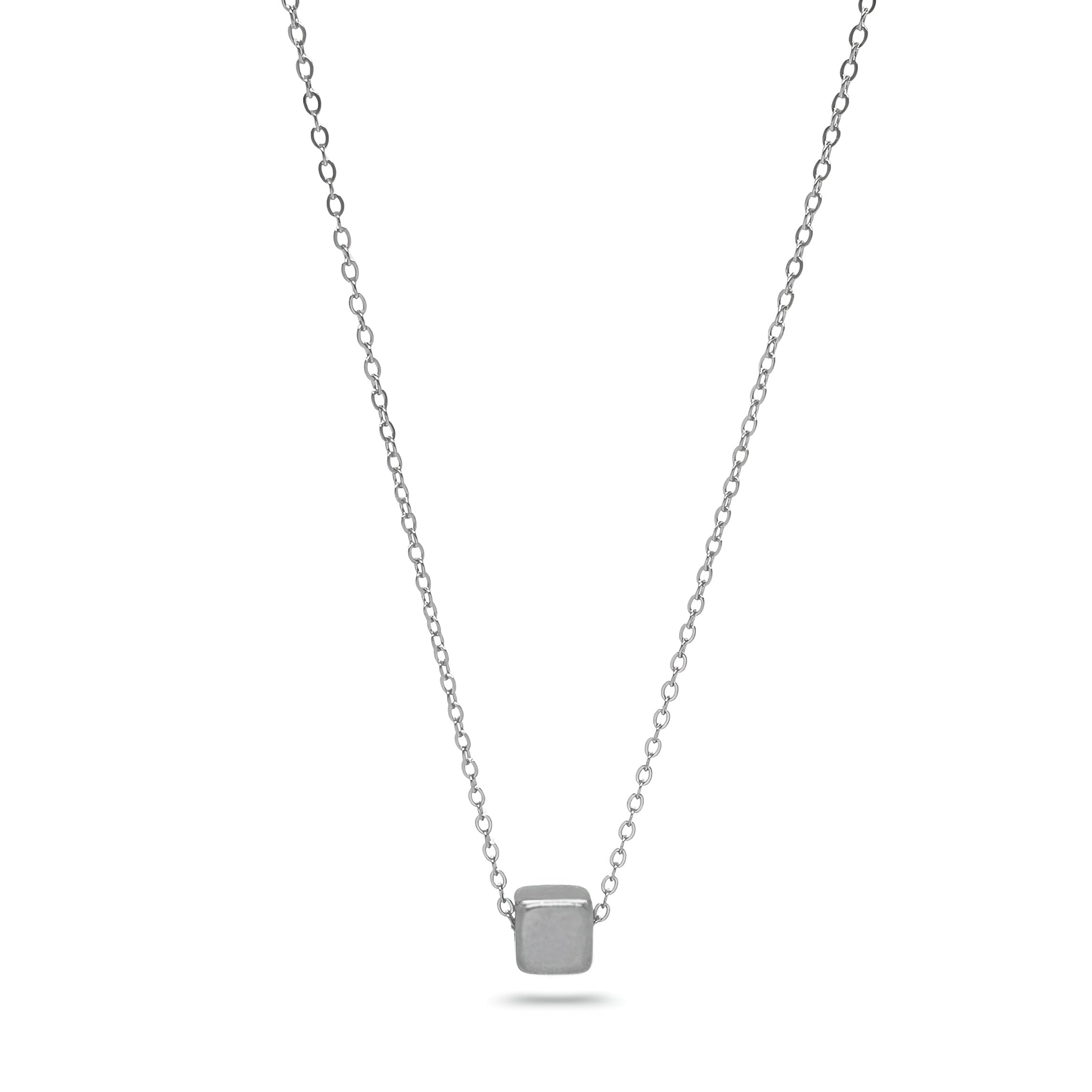Tiny Cube Stainless Steel Necklace