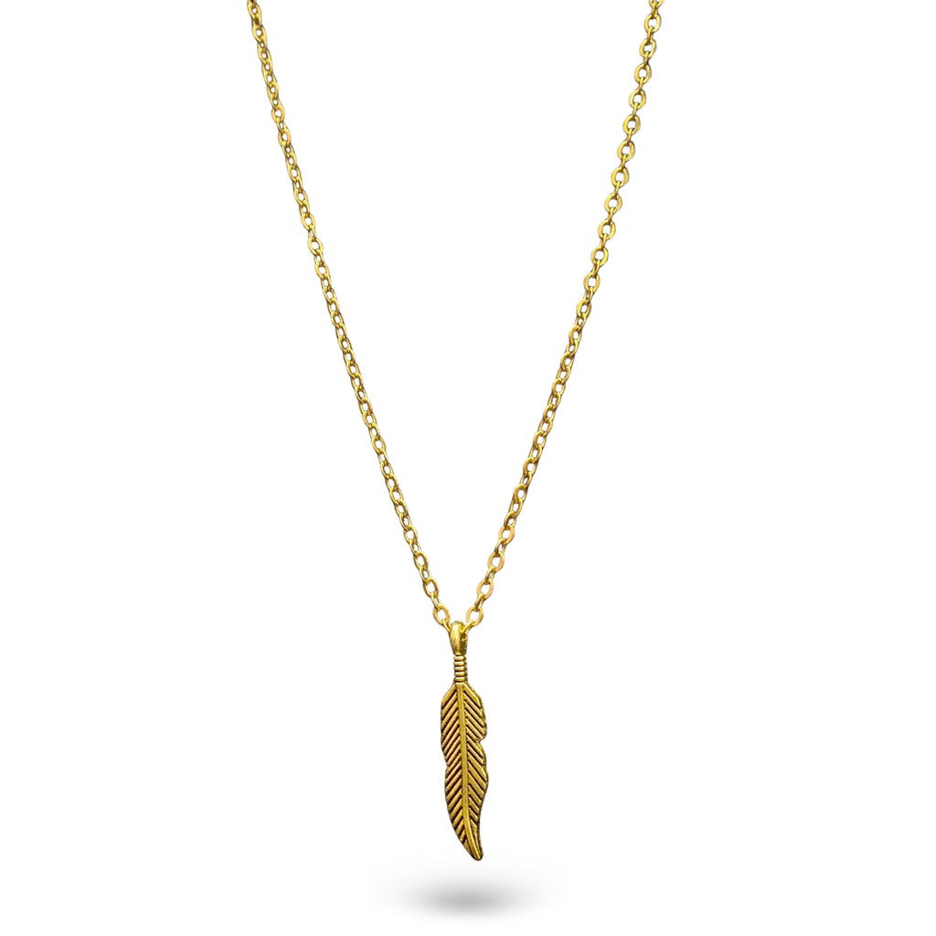 Golden Plume Stainless Steel Necklace
