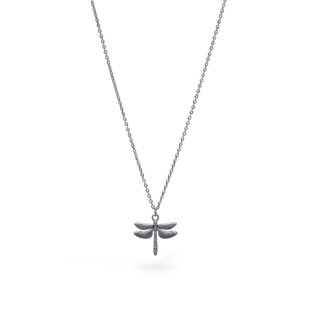 Tiny Dragonfly Stainless Steel Necklace